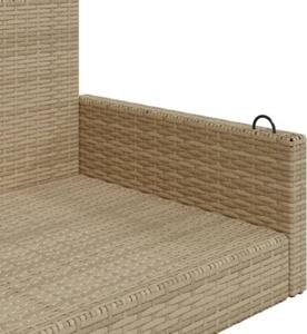 Ławka bujana, beżowa, 119x56x48 cm, polirattan