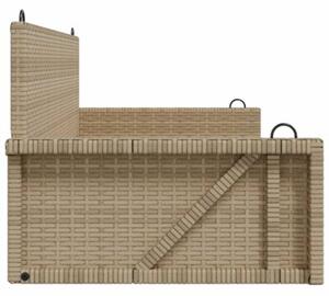 Ławka bujana, beżowa, 119x56x48 cm, polirattan