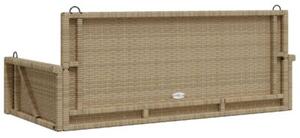 Ławka bujana, beżowa, 119x56x48 cm, polirattan