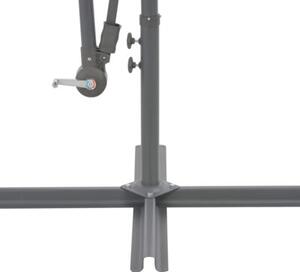 Parasol wiszący na aluminiowym słupku, bordowy, 300 cm