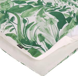 Komplet pościeli 155 x 220 cm bawełniany motyw liści biało-zielony Greenwood Beliani