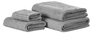 Komplet 4 ręczników łazienkowych dla gości bawełna zero twist szary Areora Beliani