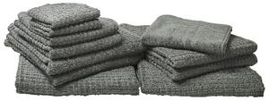 Komplet 11 ręczników łazienkowych dla gości bawełna low twist szary Atai Beliani