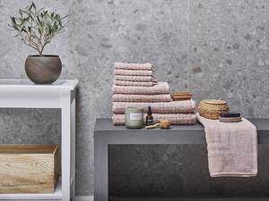 Komplet 9 ręczników łazienkowych dla gości bawełna low twist różowy Atai Beliani