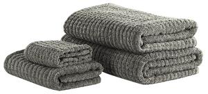 Komplet 4 ręczników łazienkowych dla gości bawełna low twist szary Atai Beliani