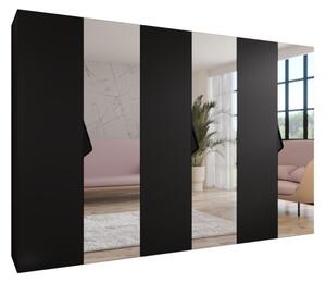 Szafa uchylna otwierana Sandi 2 300 (3x100) wys. 202 cm czarny + u. czarny