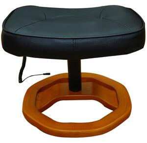 Fotel masujący z podnóżkiem, czarny, sztuczna skóra