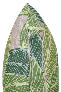 Zestaw 2 poduszek ogrodowych zielonych w liście 45 x 45 cm kwadratowe Varkos Beliani
