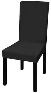 Czarne, rozciągliwe pokrowce na krzesła, 6 sztuk