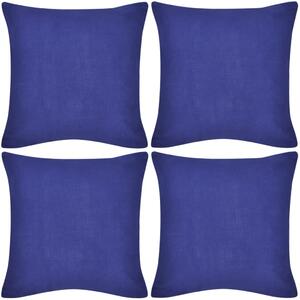 4 niebieskie poszewki na poduszki, bawełniane, 40 x 40 cm