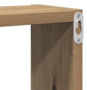 Półka ścienna z drewna dąb artisan - minimalistyczny sześcian do przechowywania