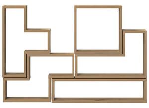 Półka ścienna z drewna dąb artisan - minimalistyczny sześcian do przechowywania