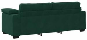 Sofa 3-osobowa, ciemnozielona, 220x77x82 cm, aksamit