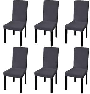 Elastyczne pokrowce na krzesła w prostym stylu, 6 szt., antracyt