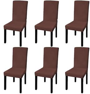 Elastyczne pokrowce na krzesła, 6 szt., brązowe