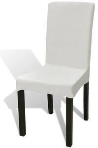 Elastyczne pokrowce na krzesło w prostym stylu kremowe, 4 szt