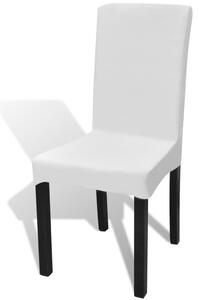 Elastyczne pokrowce na krzesło w prostym stylu, białe, 4 szt