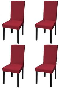 Elastyczne pokrowce na krzesła w prostym stylu, bordo 4 szt