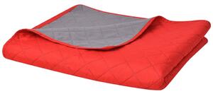 Dwustronna pikowana narzuta na łóżko, czerwono-szara 220x240 cm