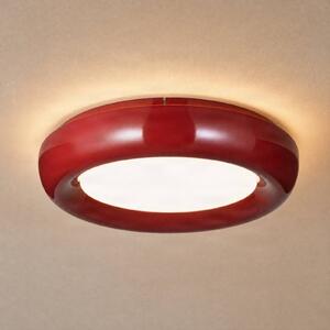 Lampa sufitowa Lennox Lindby, możliwość ściemniania, czerwony, salon / jadalnia, metal, nowoczesny