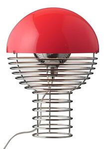 Verpan - Wire Lampa Stołowa Ø30 Chrome/Red Verpan