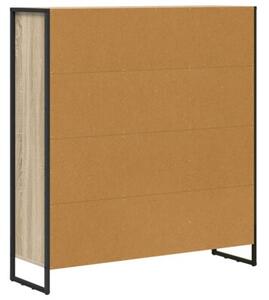 Industrialna szafka na książki z płyt wiórowych i stalowymi nogami - sonoma, 99,5 x 30 x 108 cm
