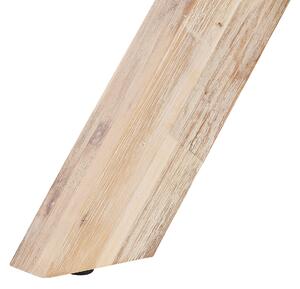 Stół ogrodowy szary blat z betonu ø 90 cm baza z drewna akacjowego Oliba Beliani