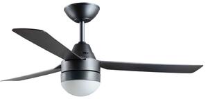 Wentylator sufitowy Megara z oświetleniem, kolor tytanowy, 122 cm, cichy – Beacon Lighting, Megara, szary, salon, tworzywo sztuczne, nowoczesny