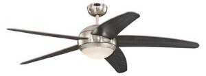 Wentylator sufitowy LED Bendan, chrom/drewno, cichy – Westinghouse Westinghouse, Bendan, ściemnialny, drewniany, salon, drewno, nowoczesny