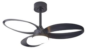 Wentylator sufitowy LED Infinity, czarny, DC, cichy, CCT – Mantra Mantra Iluminación, Infinity, ściemnialny, czarny, salon, tworzywo sztuczne, nowoczesny