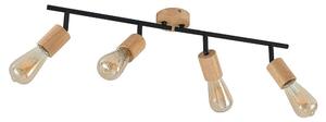 Lindby - Magniva 4 Lampa Sufitowa Wood/Black Lindby