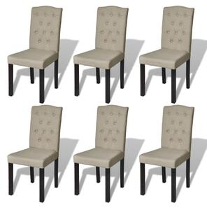 Krzesła stołowe, 6 szt., camel, tkanina
