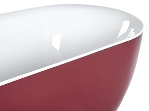 Nowoczesna wanna wolnostojąca akrylowa 170 x 80 cm czerwona Carrera Beliani