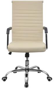 Krzesło biurowe, sztuczna skóra, 55 x 63 cm, kremowe