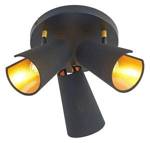 Lindby - Zylindro 3 Lampa Sufitowa Black/Gold Lindby