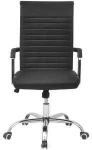 Krzesło biurowe, sztuczna skóra, 55 x 63 cm, czarne