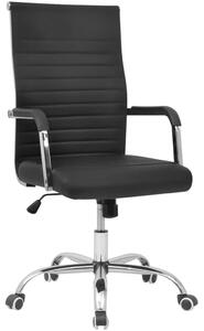 Krzesło biurowe, sztuczna skóra, 55 x 63 cm, czarne