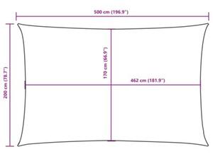 Prostokątny żagiel ogrodowy, tkanina oxford, 2x5 m, beżowy