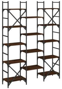 Regał na książki, brązowy dąb, 127,5x28,5x172,5 cm