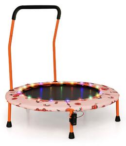 Trampolina dla dzieci z poręczą i światłami LED