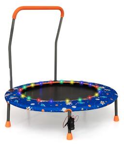 Trampolina dla dzieci z poręczą i światłami LED