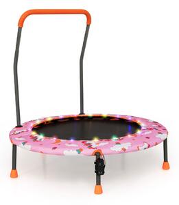 Trampolina dla dzieci z poręczą i światłami LED