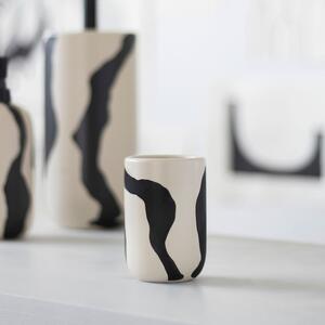 Czarno-biały ceramiczny kubek na szczoteczki do zębów Icon – Mette Ditmer Denmark