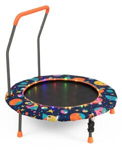 Trampolina dla dzieci z poręczą i światłami LED