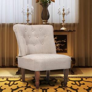 Fotel francuski, kremowy, materiałowy
