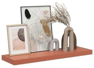 Czerwona półka na ścianę z materiału drewnopochodnego, nowoczesny design, 80 x 23,5 x 4 cm