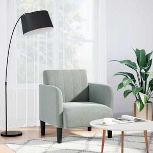Sofa fotel z podÅokietnikami jasnoszary 54 cm aksamit