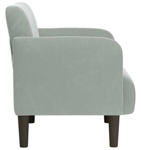 Sofa fotel z podÅokietnikami jasnoszary 54 cm aksamit