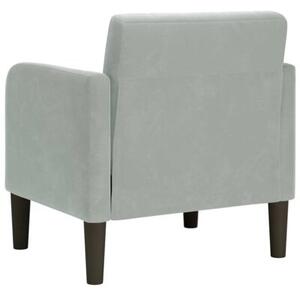 Sofa fotel z podÅokietnikami jasnoszary 54 cm aksamit