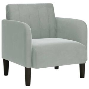 Sofa fotel z podÅokietnikami jasnoszary 54 cm aksamit